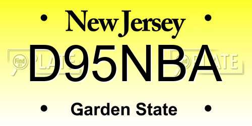 D95NBA New Jersey License Plate
