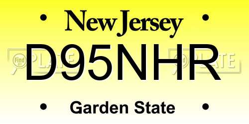 D95NHR New Jersey License Plate
