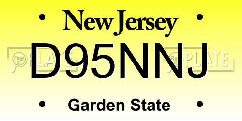D95NNJ New Jersey License Plate