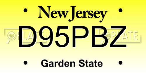 D95PBZ New Jersey License Plate