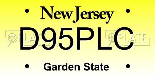 D95PLC New Jersey License Plate