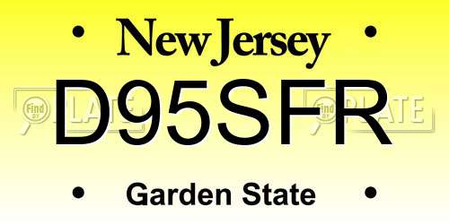 D95SFR New Jersey License Plate