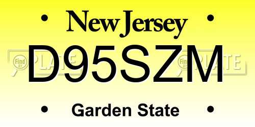 D95SZM New Jersey License Plate