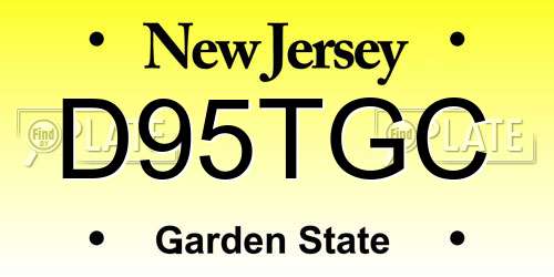 D95TGC New Jersey License Plate
