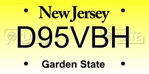 D95VBH New Jersey License Plate