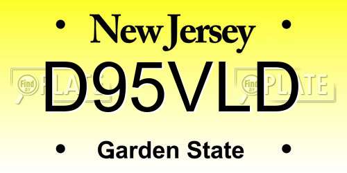 D95VLD New Jersey License Plate