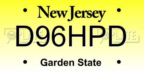D96HPD New Jersey License Plate