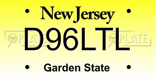 D96LTL New Jersey License Plate