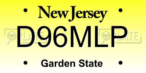 D96MLP New Jersey License Plate