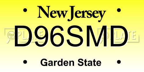 D96SMD New Jersey License Plate