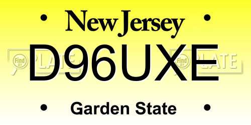 D96UXE New Jersey License Plate