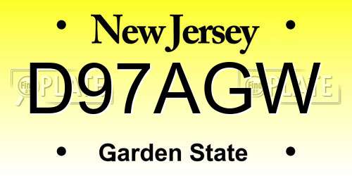 D97AGW New Jersey License Plate
