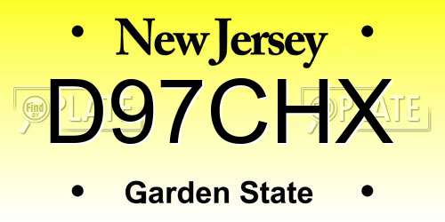 D97CHX New Jersey License Plate