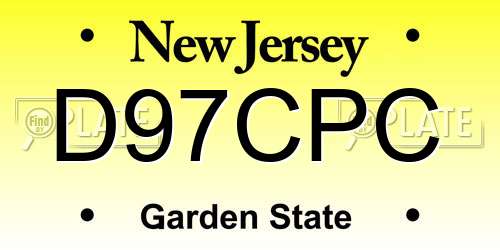 D97CPC New Jersey License Plate