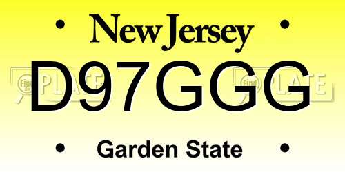 D97GGG New Jersey License Plate