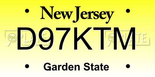 D97KTM New Jersey License Plate