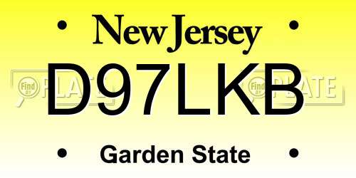D97LKB New Jersey License Plate