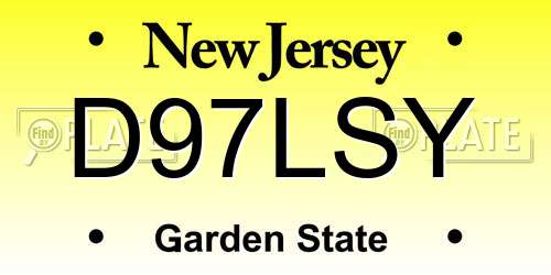 D97LSY New Jersey License Plate