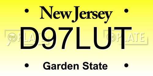 D97LUT New Jersey License Plate