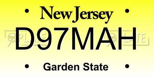 D97MAH New Jersey License Plate