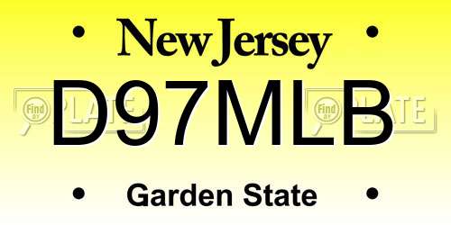 D97MLB New Jersey License Plate