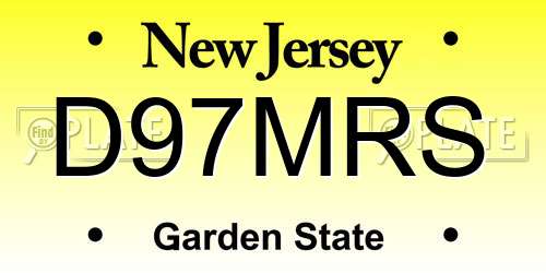 D97MRS New Jersey License Plate