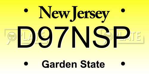 D97NSP New Jersey License Plate
