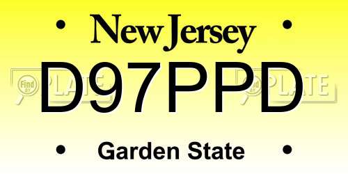 D97PPD New Jersey License Plate