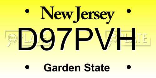 D97PVH New Jersey License Plate