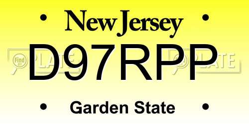 D97RPP New Jersey License Plate