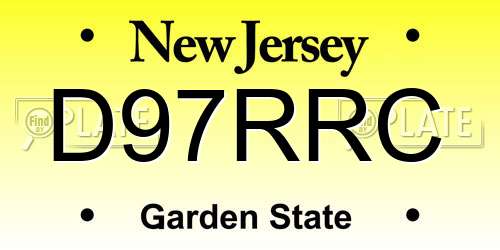 D97RRC New Jersey License Plate