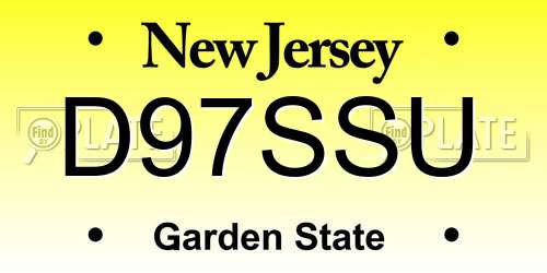 D97SSU New Jersey License Plate