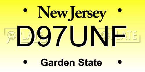 D97UNF New Jersey License Plate