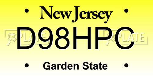 D98HPC New Jersey License Plate