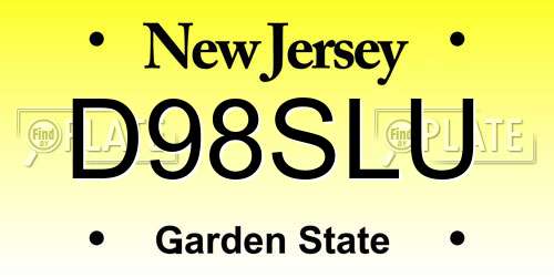 D98SLU New Jersey License Plate