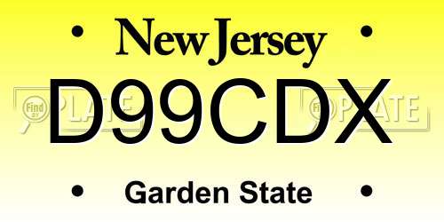 D99CDX New Jersey License Plate