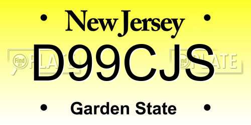 D99CJS New Jersey License Plate