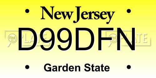 D99DFN New Jersey License Plate