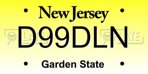 D99DLN New Jersey License Plate