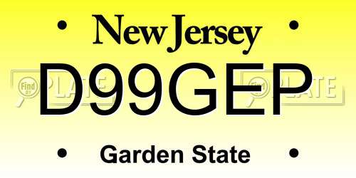 D99GEP New Jersey License Plate