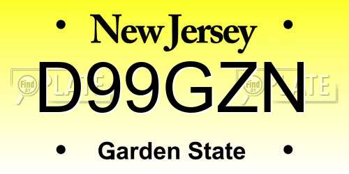 D99GZN New Jersey License Plate