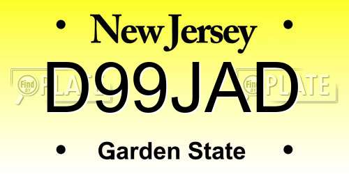 D99JAD New Jersey License Plate