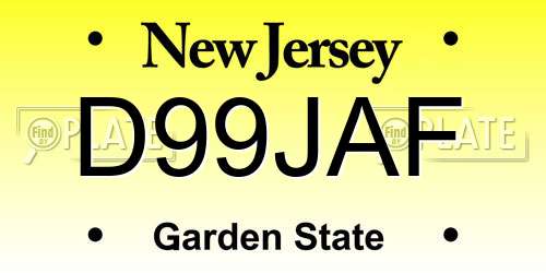 D99JAF New Jersey License Plate