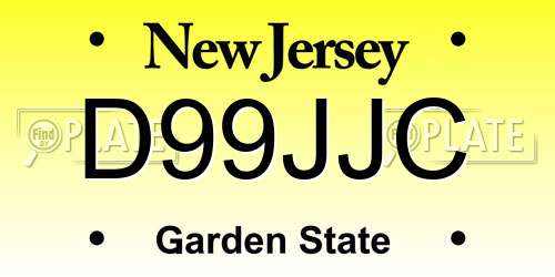 D99JJC New Jersey License Plate