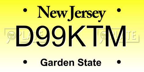 D99KTM New Jersey License Plate