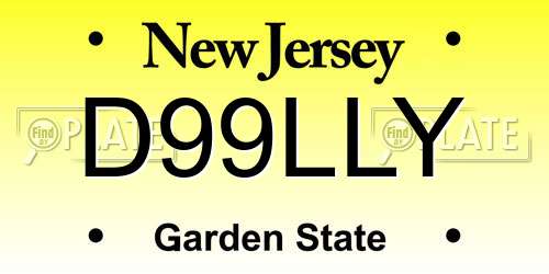 D99LLY New Jersey License Plate