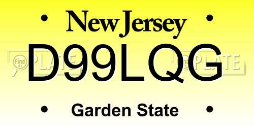 D99LQG New Jersey License Plate