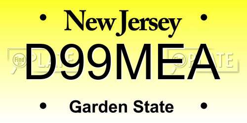 D99MEA New Jersey License Plate