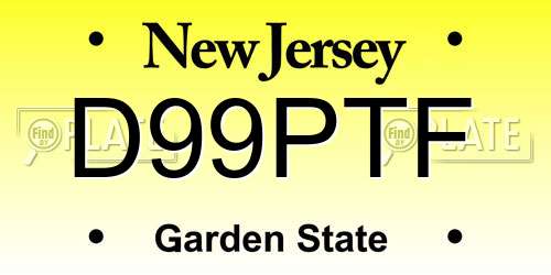 D99PTF New Jersey License Plate