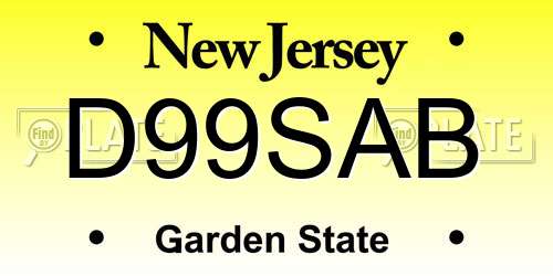 D99SAB New Jersey License Plate